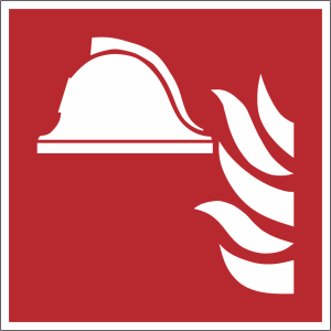 Brandschutzzeichen Rot Weiß nach EN ISO 7010 Symbol F004 Mittel Brandbekämpfung